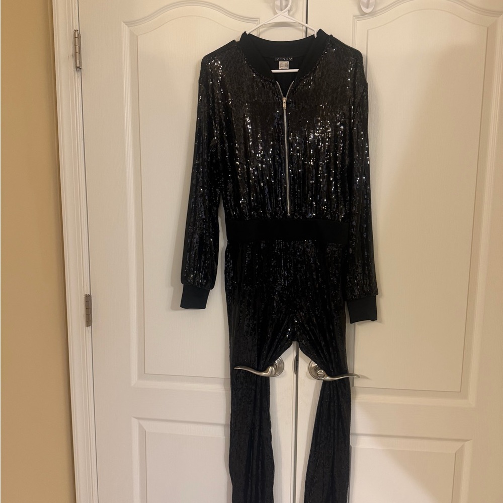 VENUS Classy & Elegant Black Sequin Jumpsuit Never Worn!
